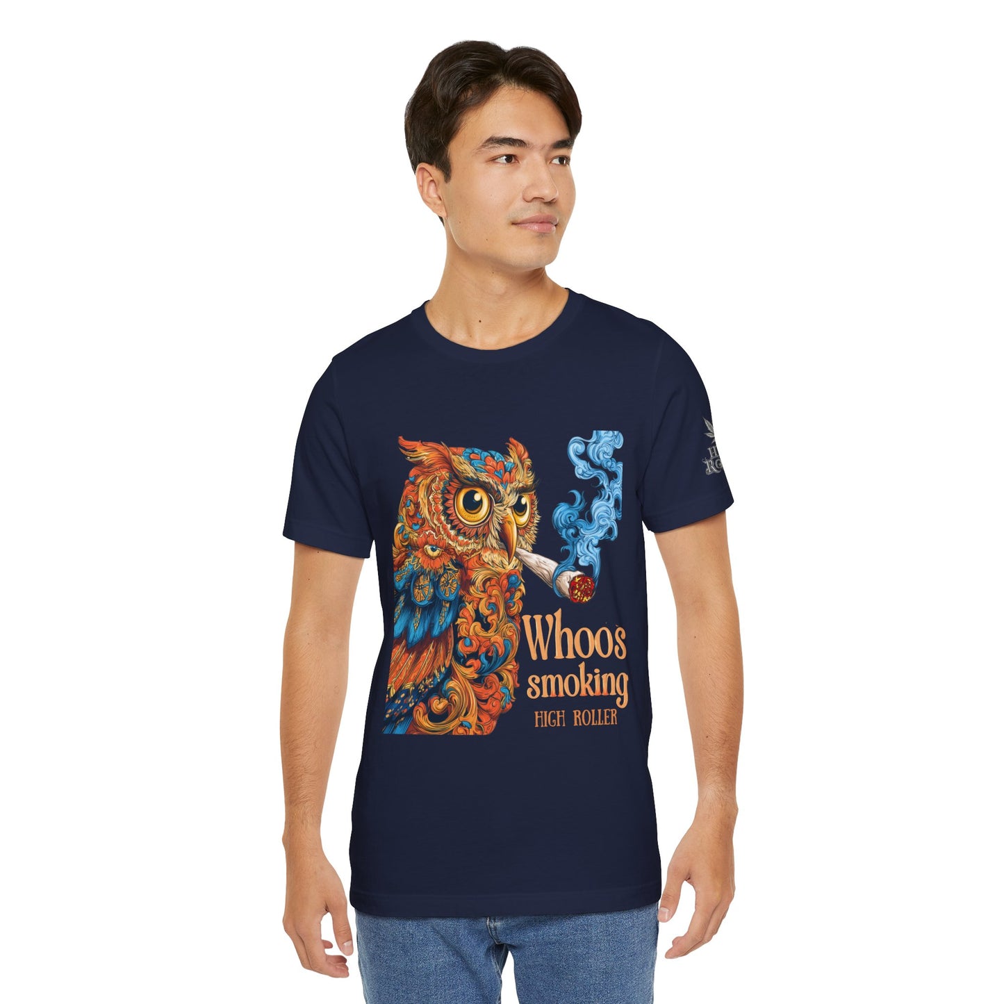 Whoos Smoking Owl Tee - Wise Cannabis Art Design | High Roller