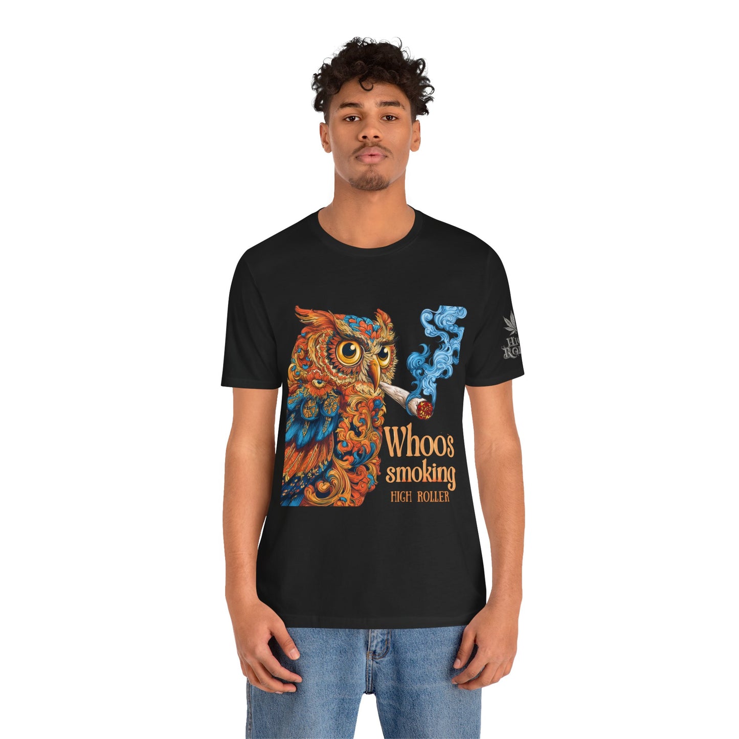 Whoos Smoking Owl Tee - Wise Cannabis Art Design | High Roller