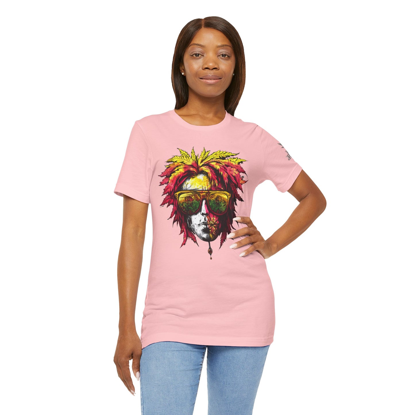 Rasta Cannabis Portrait Tee - Reggae Culture Art Design | High Roller
