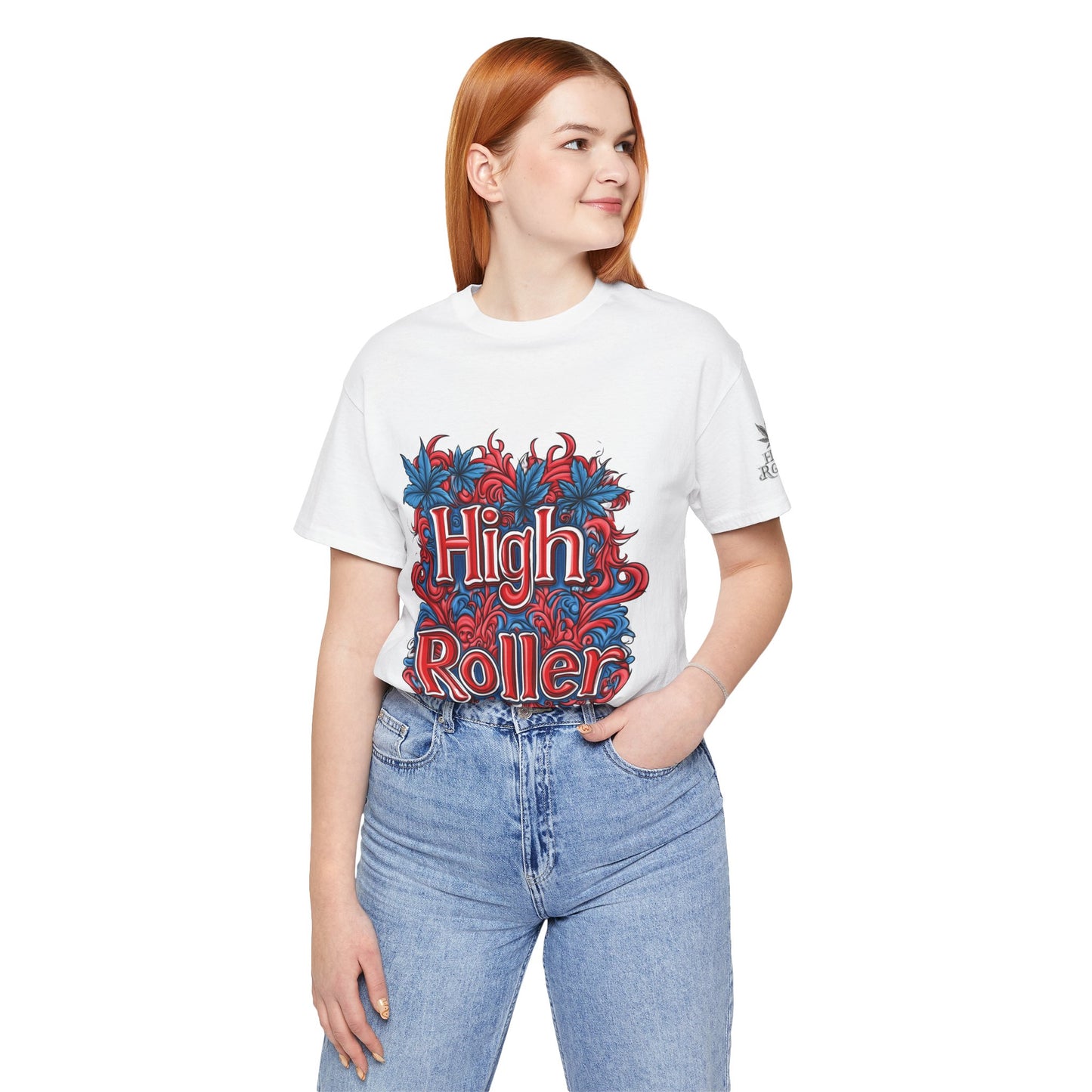 High Roller Ornate Logo Tee - Cannabis Typography Art Design | High Roller