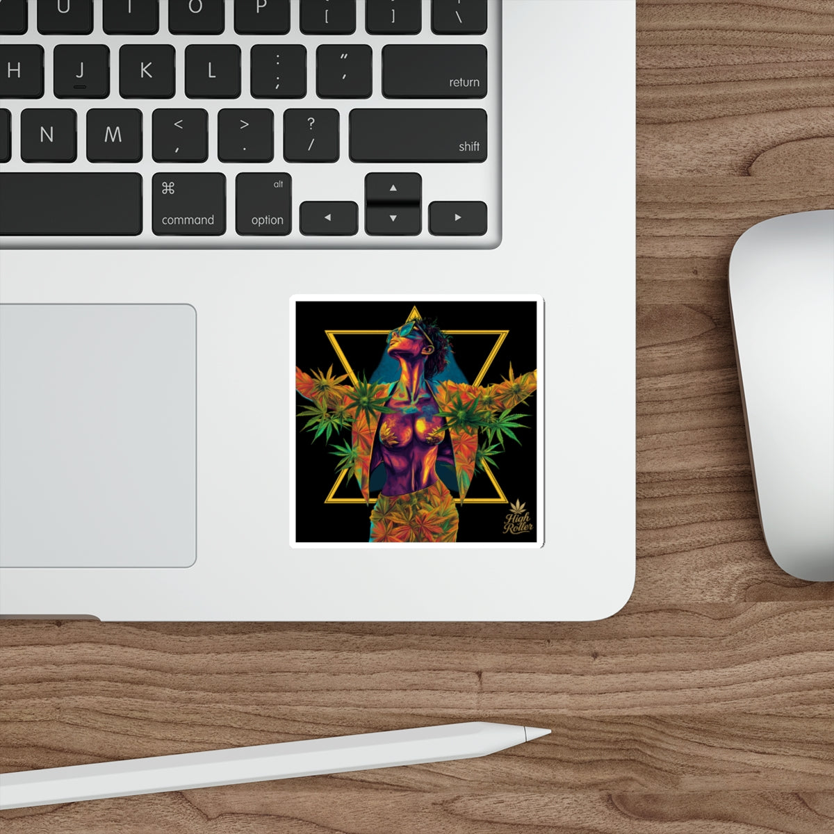 Sacred Geometry Cannabis Awakening Sticker | High Roller Transcendent Art | Premium Die-Cut Vinyl Decal