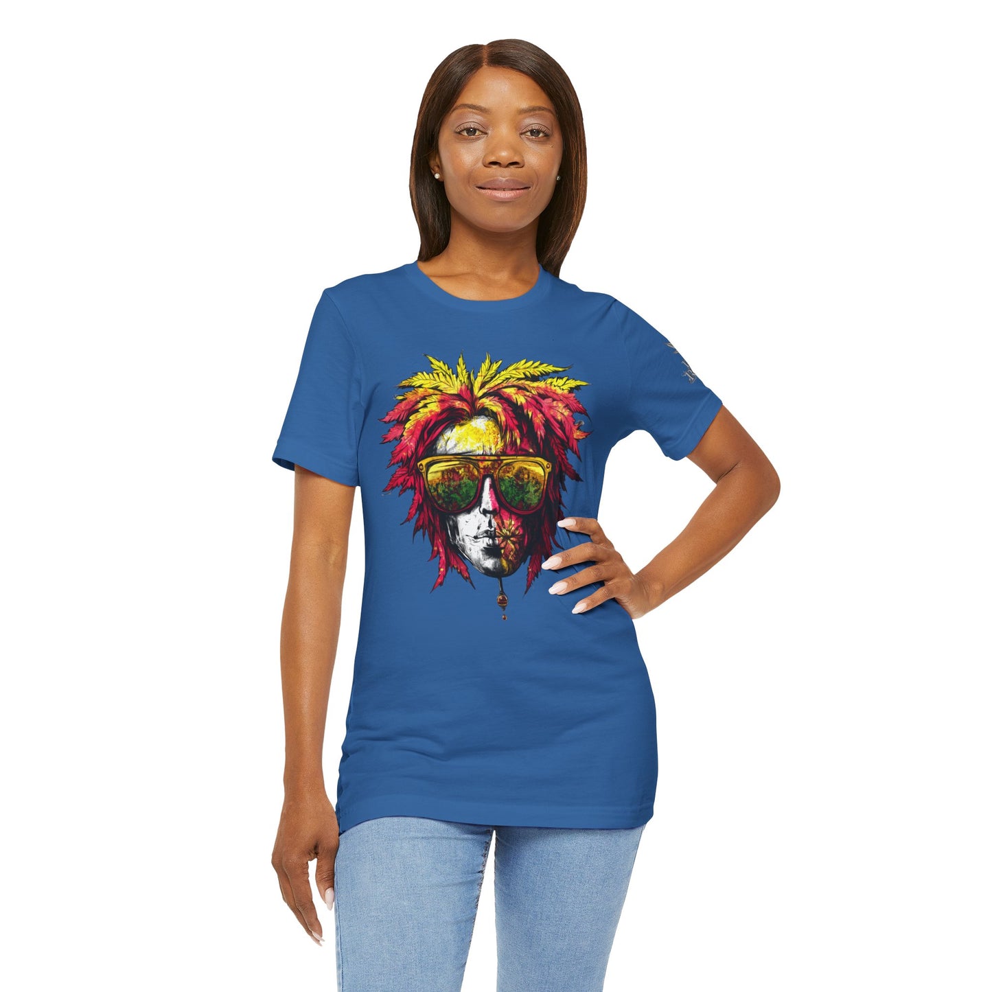 Rasta Cannabis Portrait Tee - Reggae Culture Art Design | High Roller