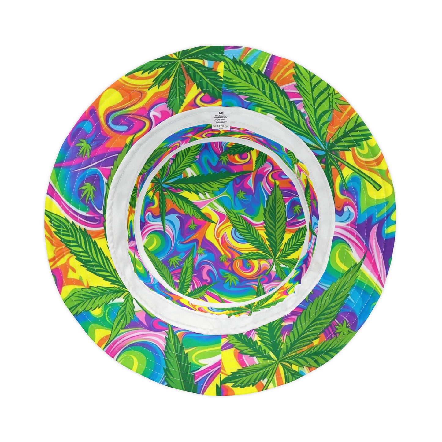 "HIGH ROLLER" Psychedelic Rainbow Swirl Bucket Hat