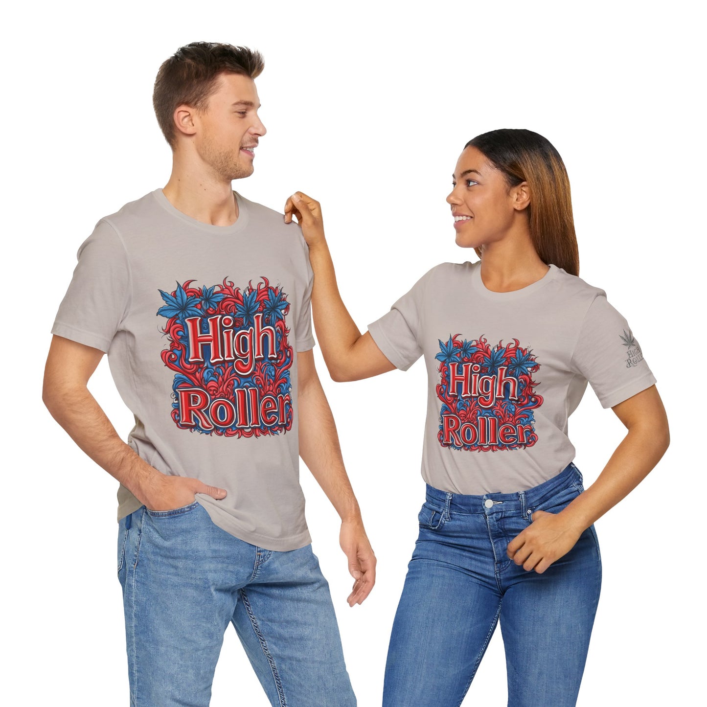 High Roller Ornate Logo Tee - Cannabis Typography Art Design | High Roller