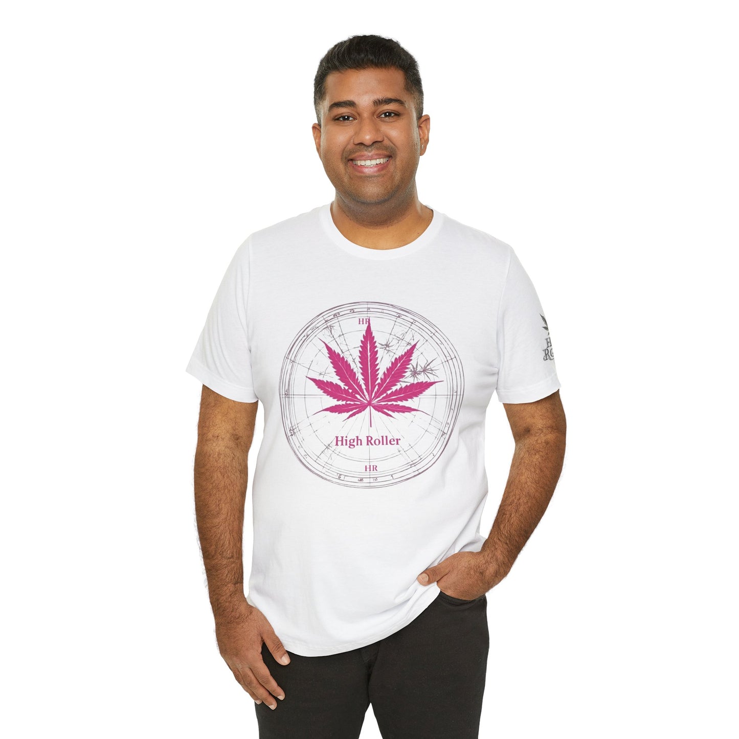 Cannabis Compass Tee - Navigation Leaf Art Design | High Roller
