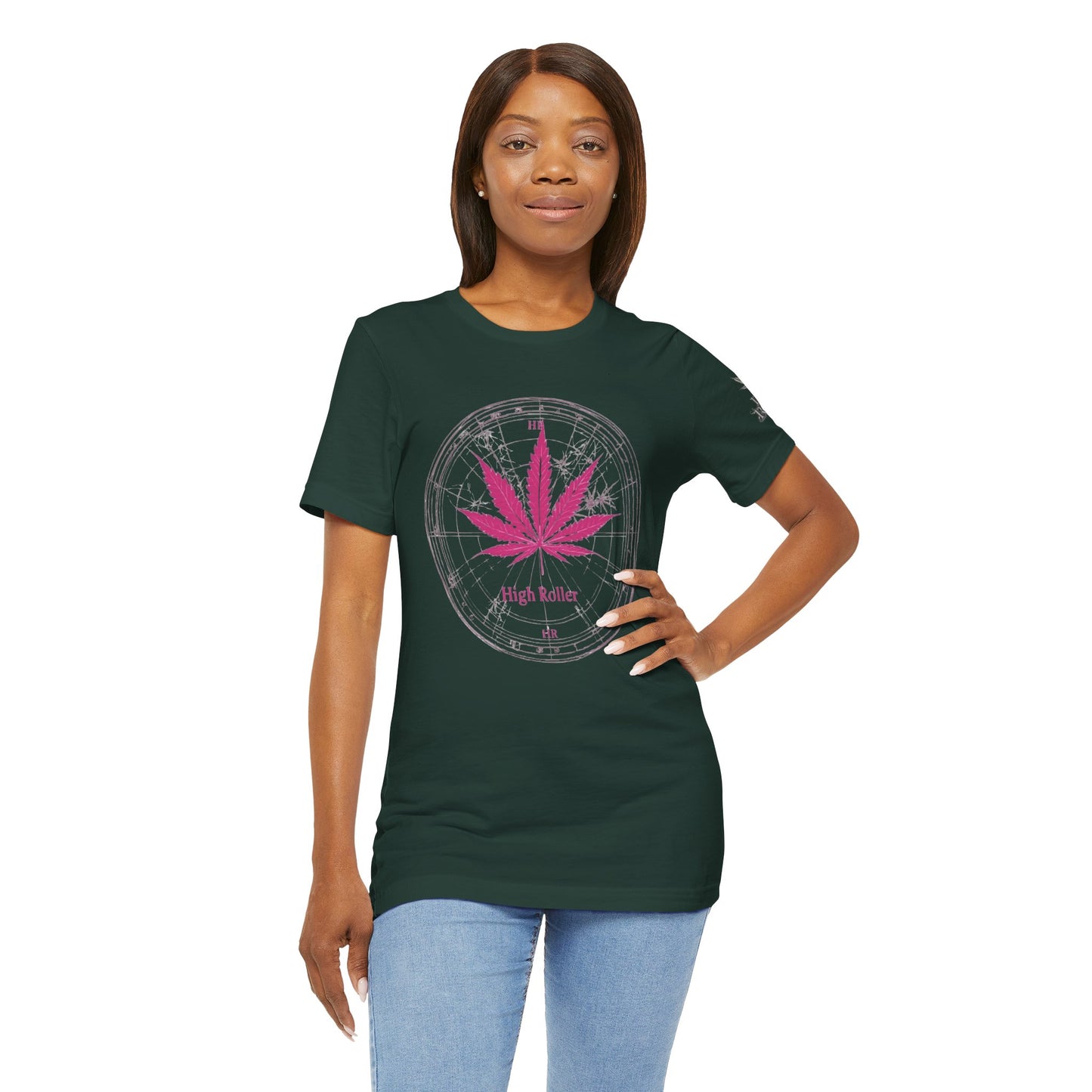 Cannabis Compass Tee - Navigation Leaf Art Design | High Roller