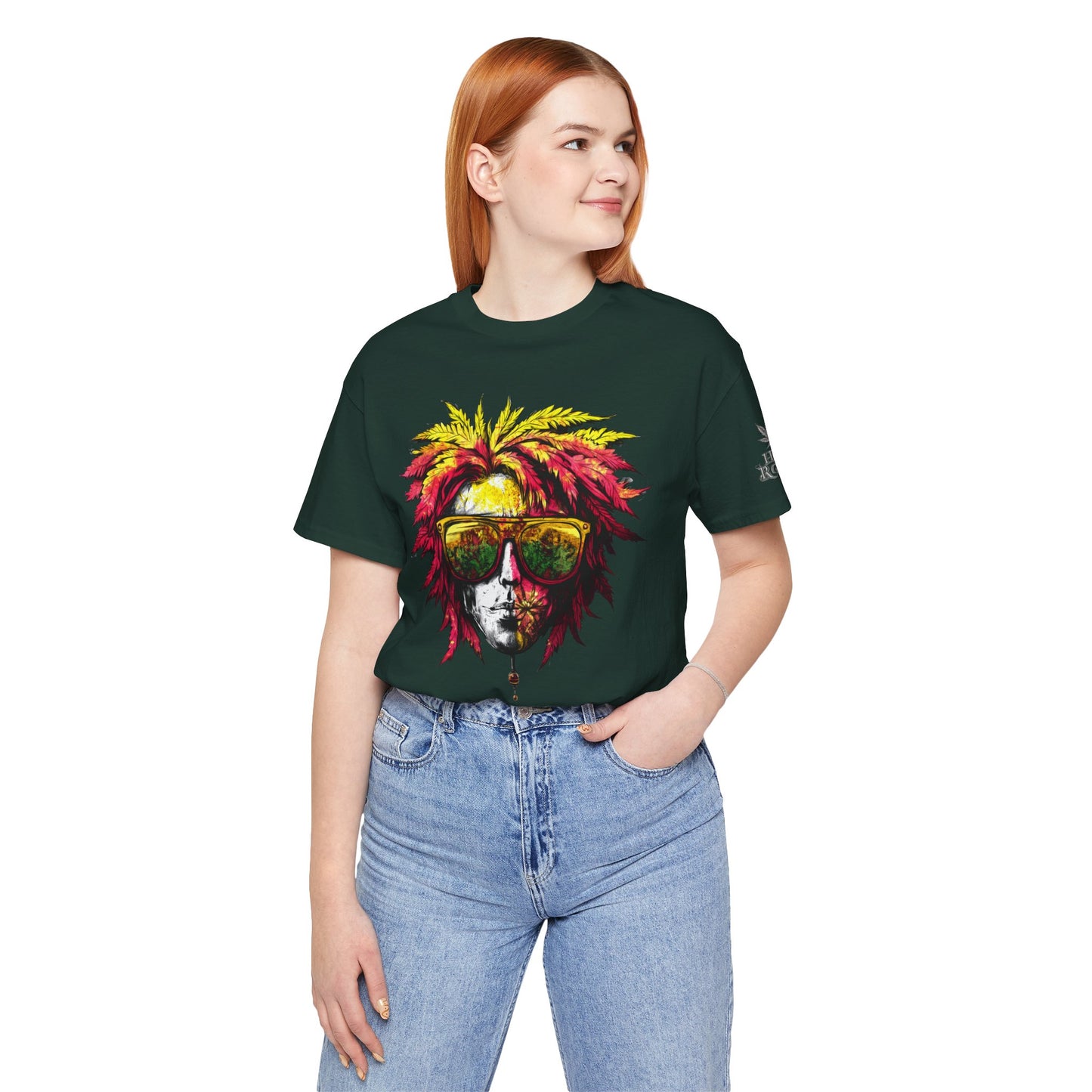 Rasta Cannabis Portrait Tee - Reggae Culture Art Design | High Roller