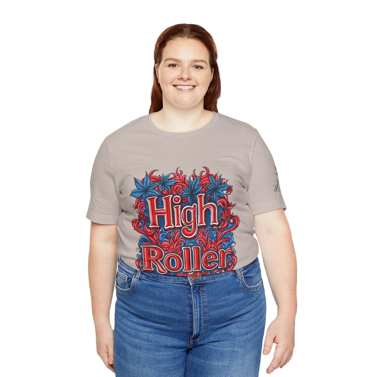 High Roller Ornate Logo Tee - Cannabis Typography Art Design | High Roller
