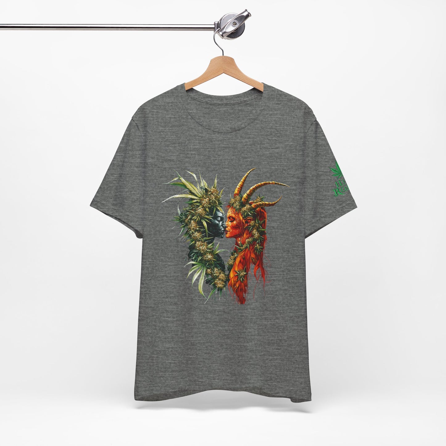 Cannabis Art Dual Face T-Shirt - Premium Unisex Cotton Tee