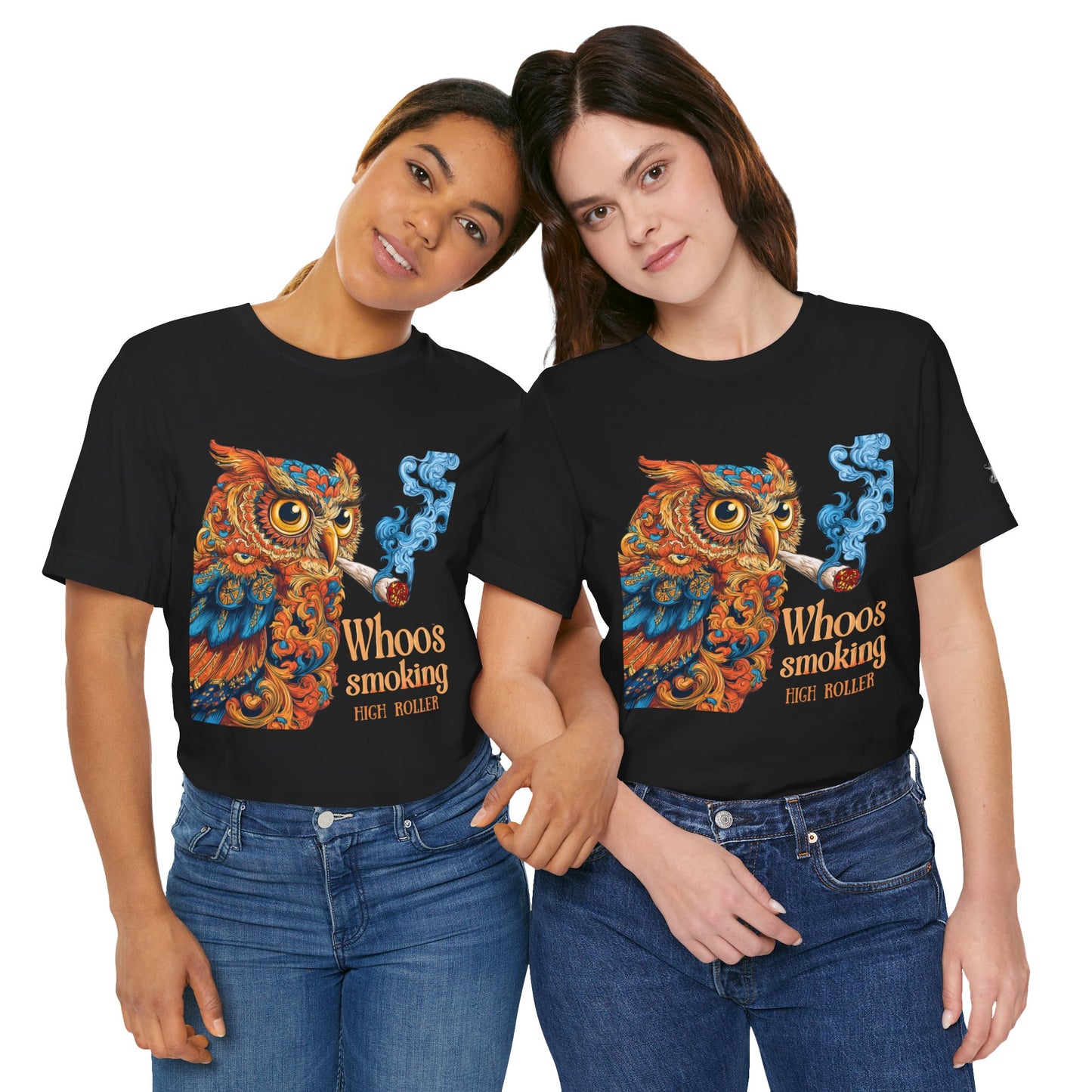 Whoos Smoking Owl Tee - Wise Cannabis Art Design | High Roller