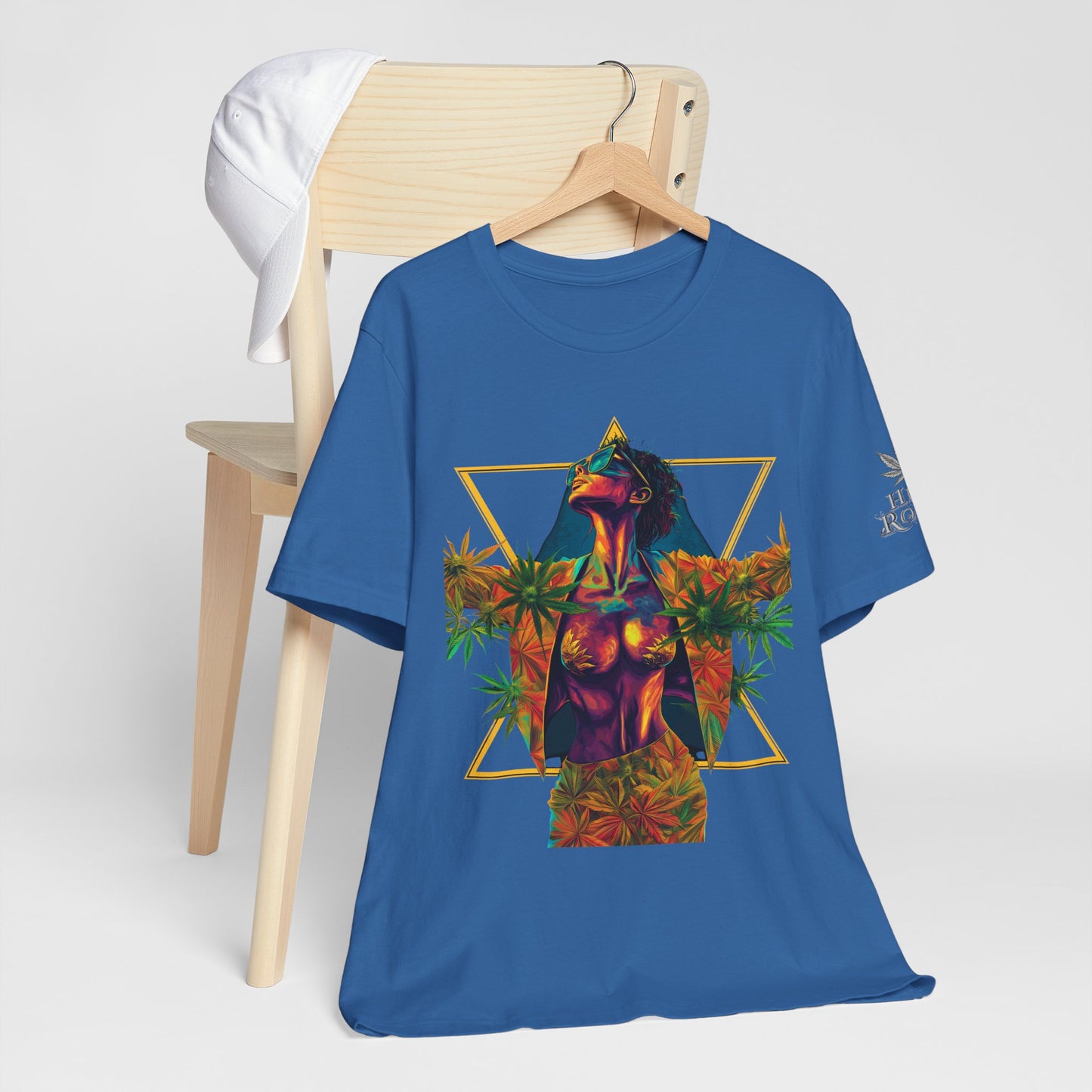 Sacred Geometry Cannabis Goddess Tee - Psychedelic Beauty Art Design | High Roller