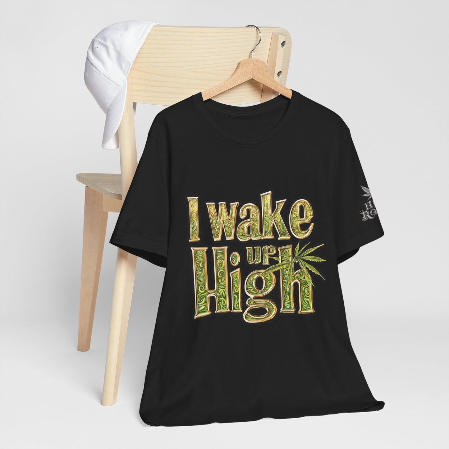 I WAKE UP HIGH™ | PREMIUM ORNATE TYPOGRAPHY TEE