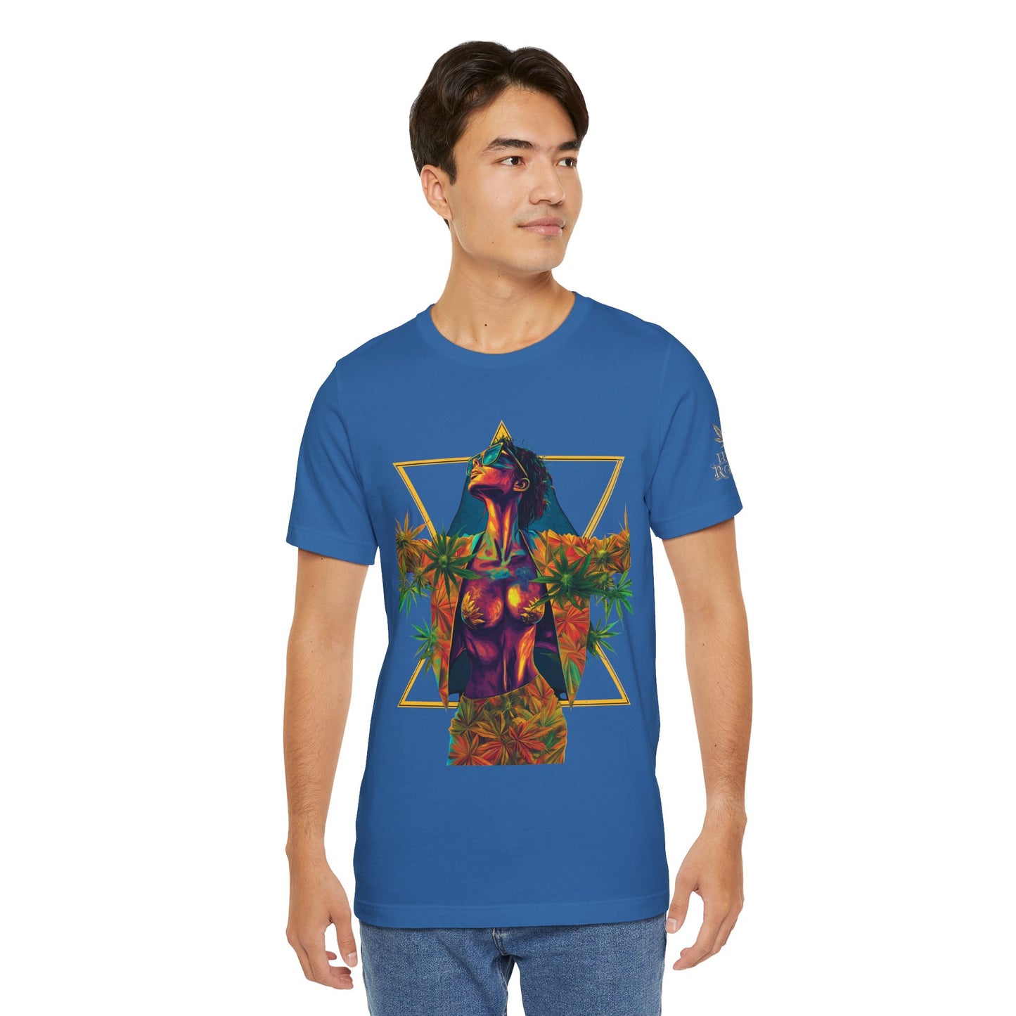 Sacred Geometry Cannabis Goddess Tee - Psychedelic Beauty Art Design | High Roller