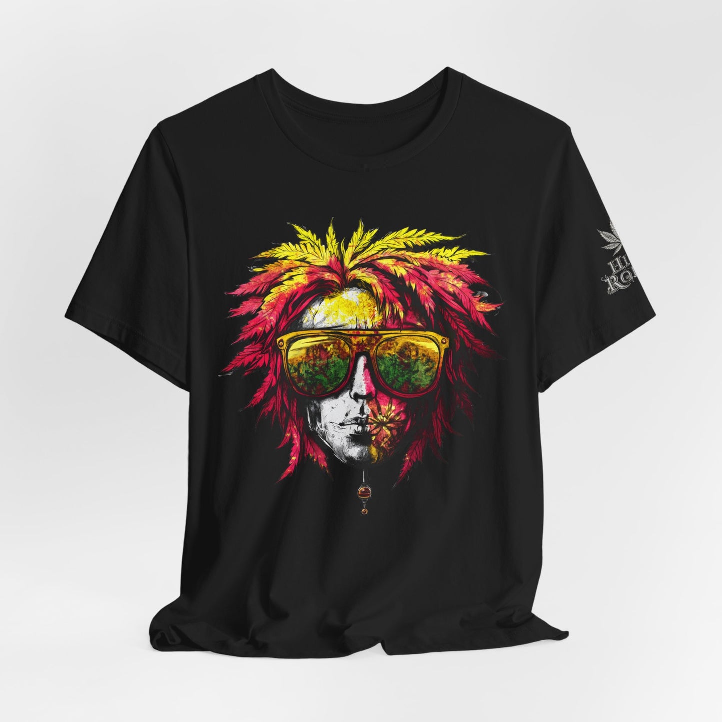 Rasta Cannabis Portrait Tee - Reggae Culture Art Design | High Roller