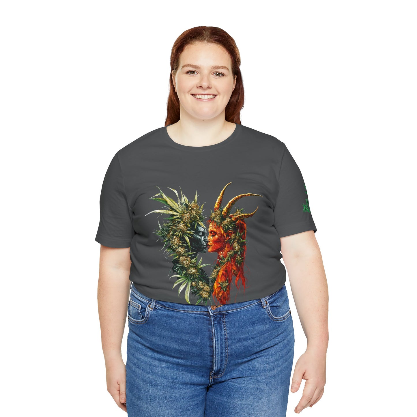 Cannabis Art Dual Face T-Shirt - Premium Unisex Cotton Tee