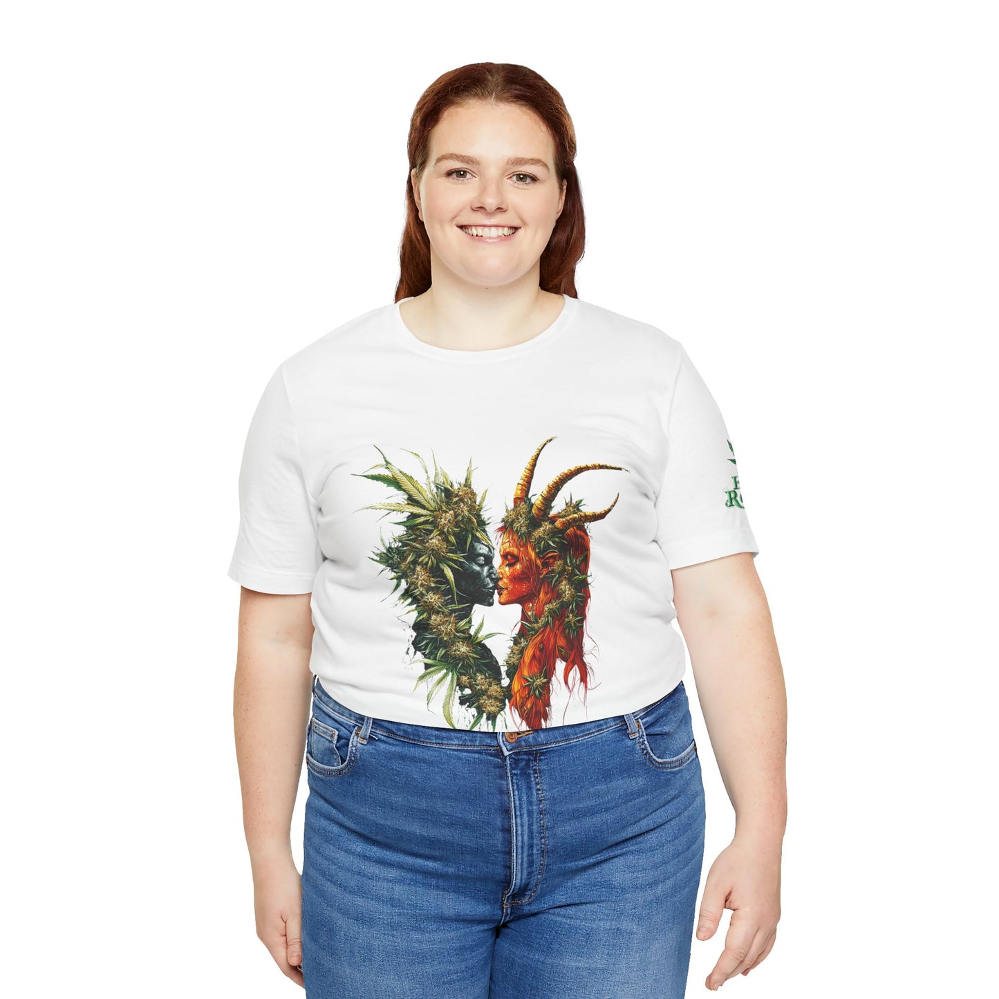 Cannabis Art Dual Face T-Shirt - Premium Unisex Cotton Tee