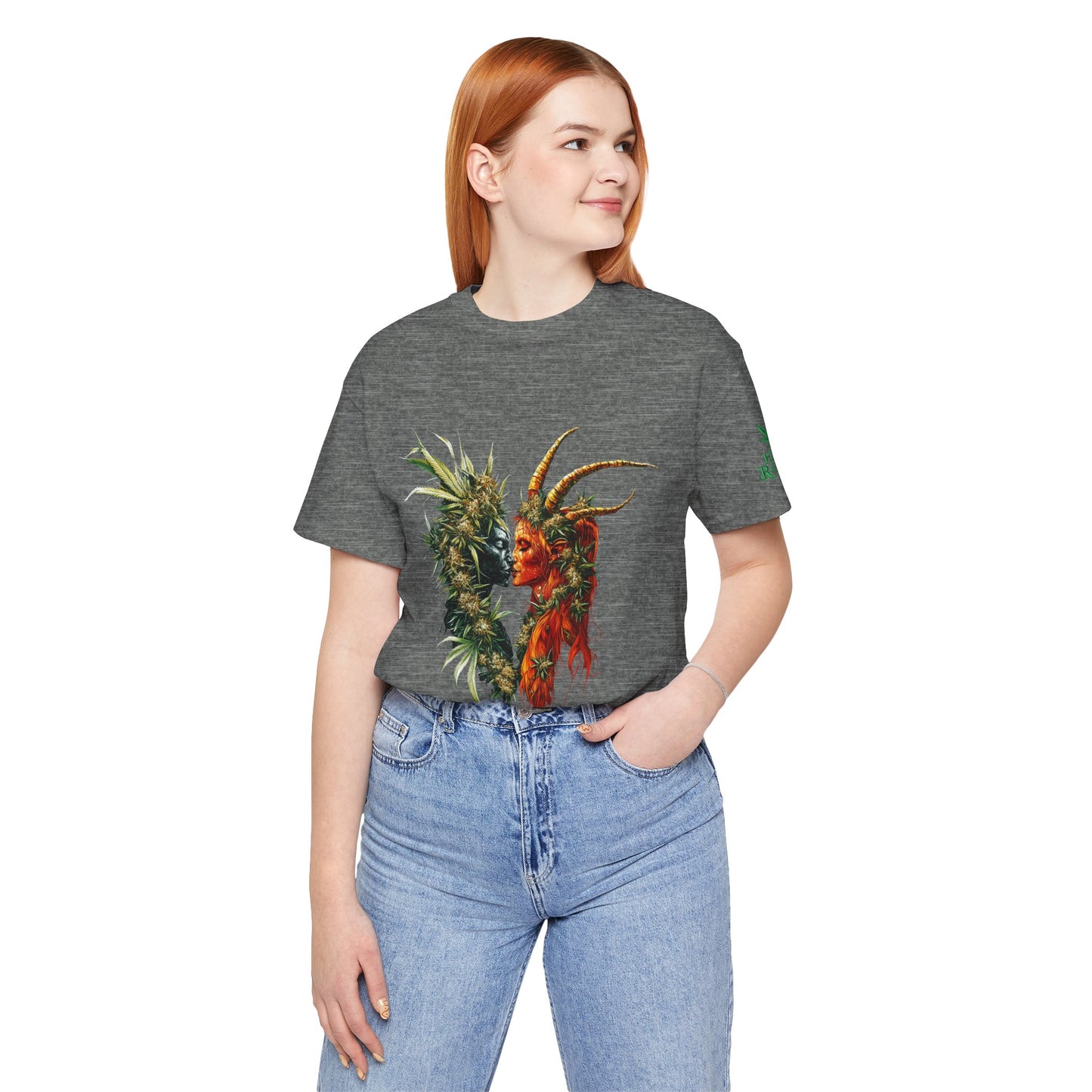 Cannabis Art Dual Face T-Shirt - Premium Unisex Cotton Tee