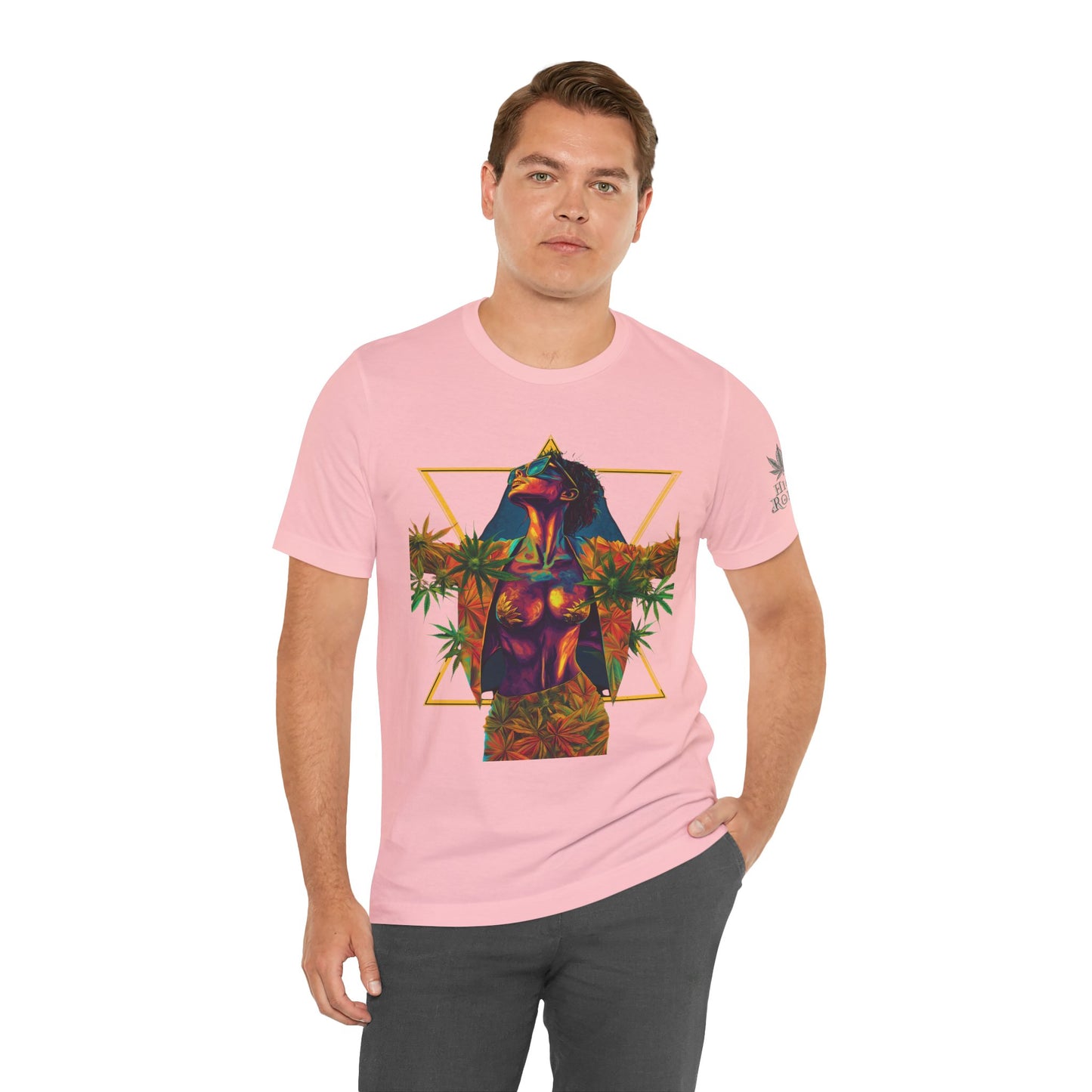 Sacred Geometry Cannabis Goddess Tee - Psychedelic Beauty Art Design | High Roller