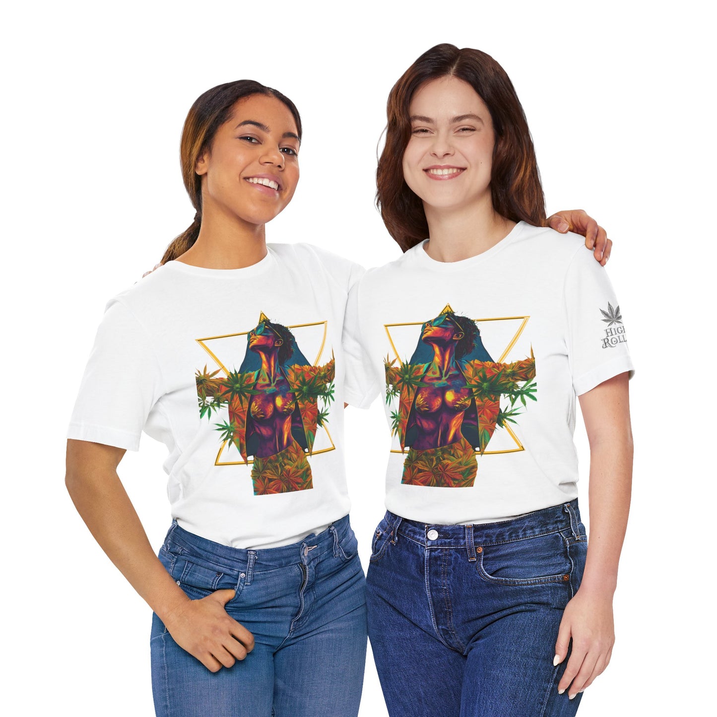 Sacred Geometry Cannabis Goddess Tee - Psychedelic Beauty Art Design | High Roller