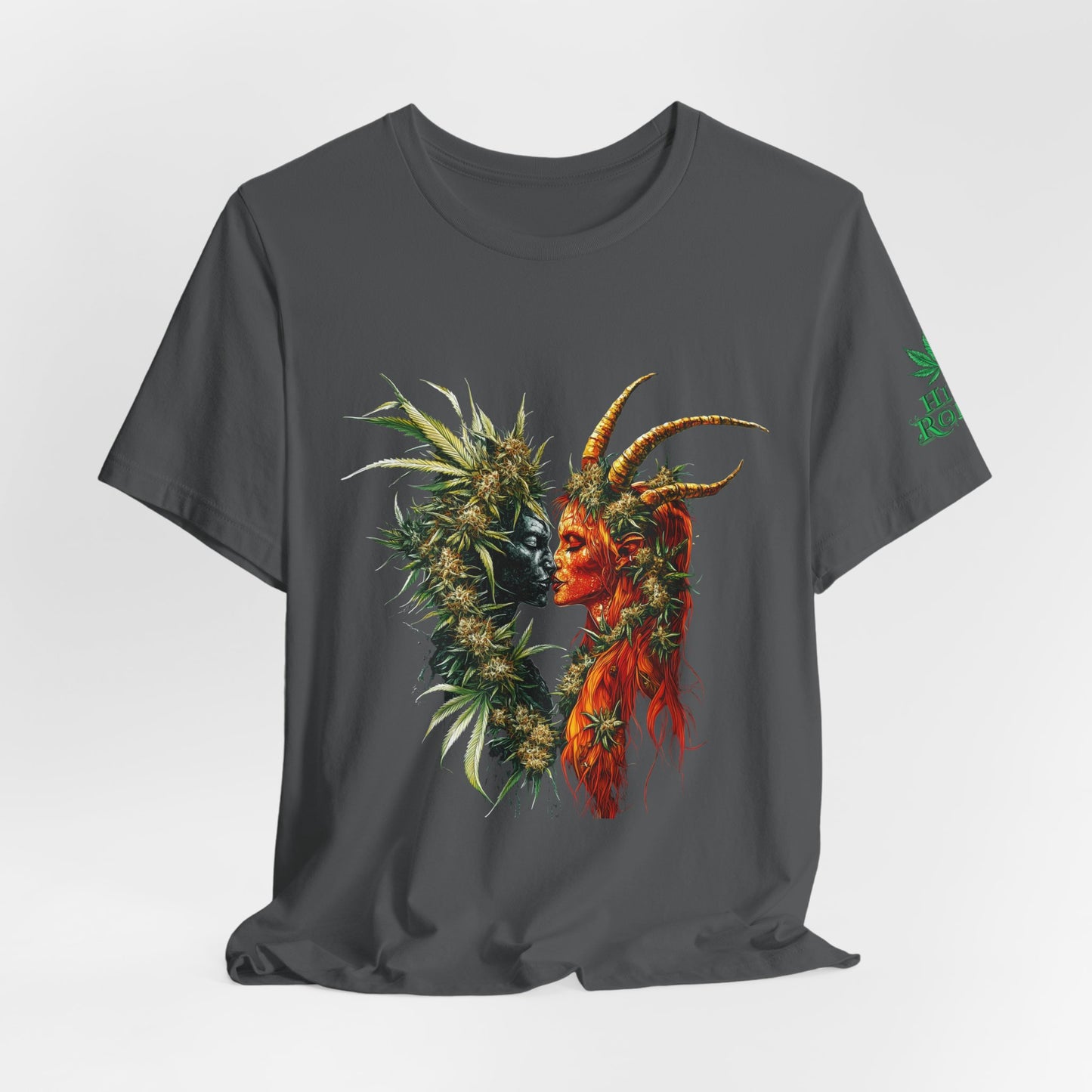 Cannabis Art Dual Face T-Shirt - Premium Unisex Cotton Tee