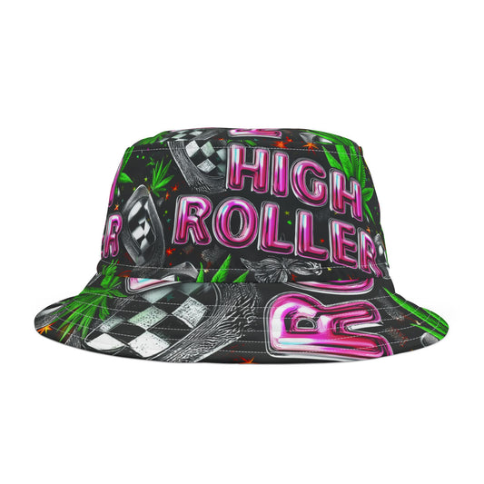 HIGH ROLLER Neon Party Bucket Hat