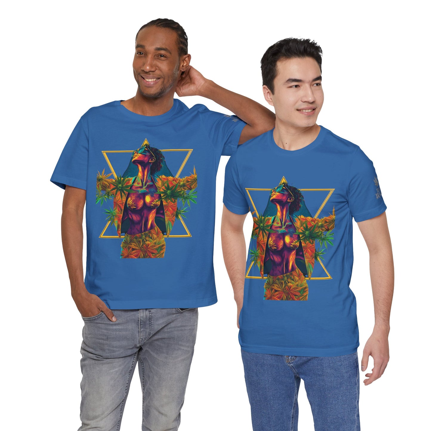 Sacred Geometry Cannabis Goddess Tee - Psychedelic Beauty Art Design | High Roller