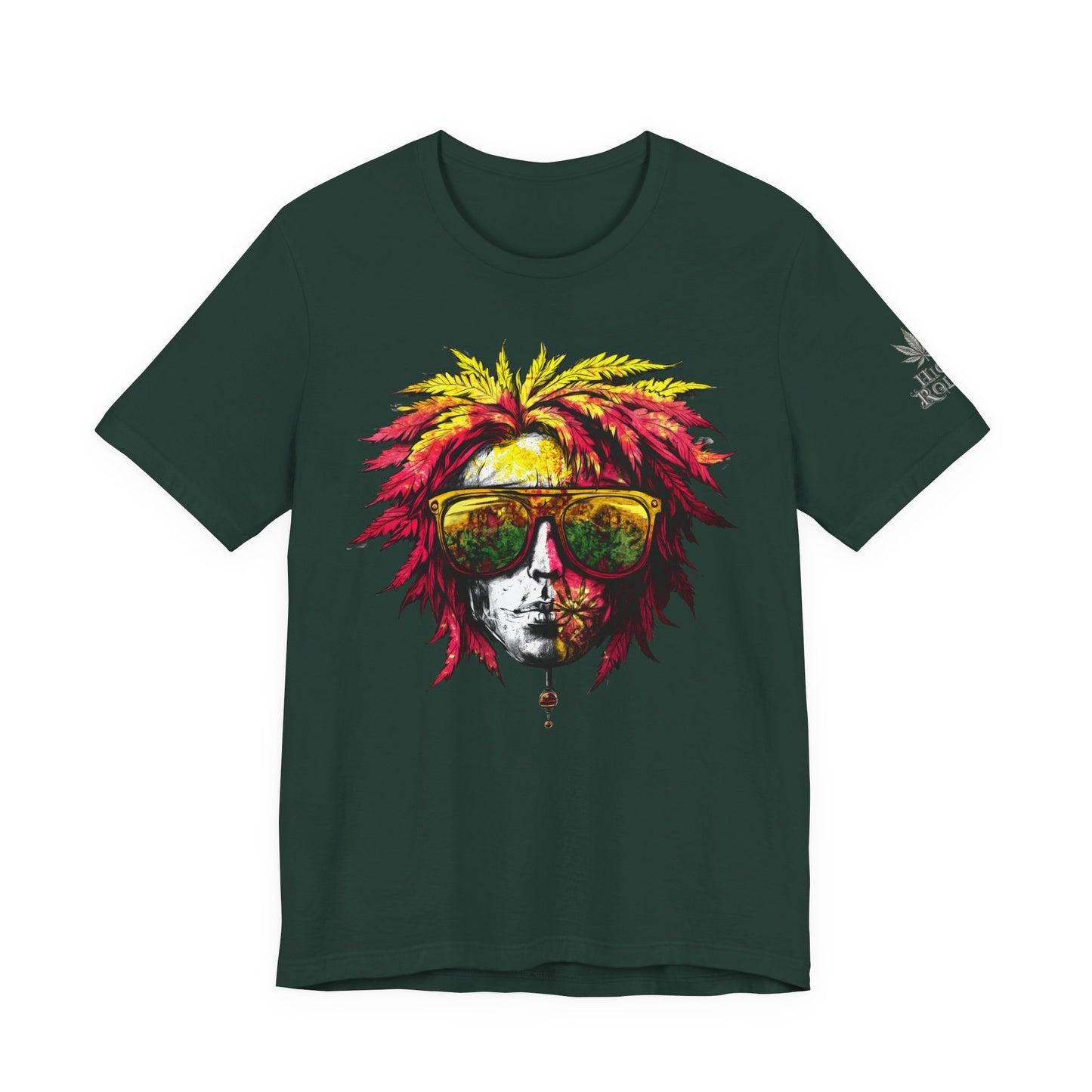 Rasta Cannabis Portrait Tee - Reggae Culture Art Design | High Roller