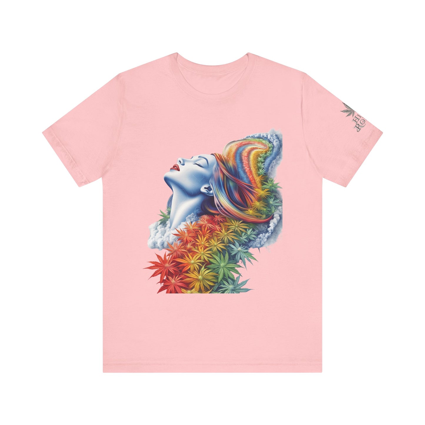 Rainbow Cannabis Goddess Tee - Ethereal Beauty Art Design | High Roller