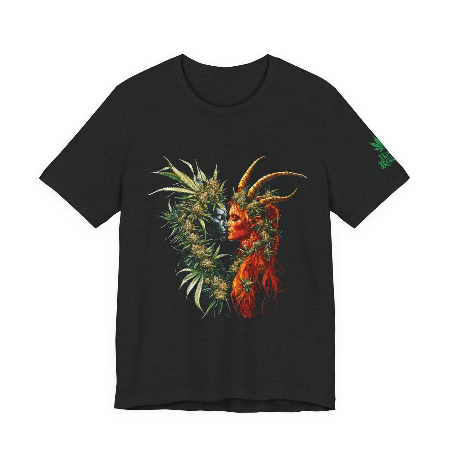 Cannabis Art Dual Face T-Shirt - Premium Unisex Cotton Tee