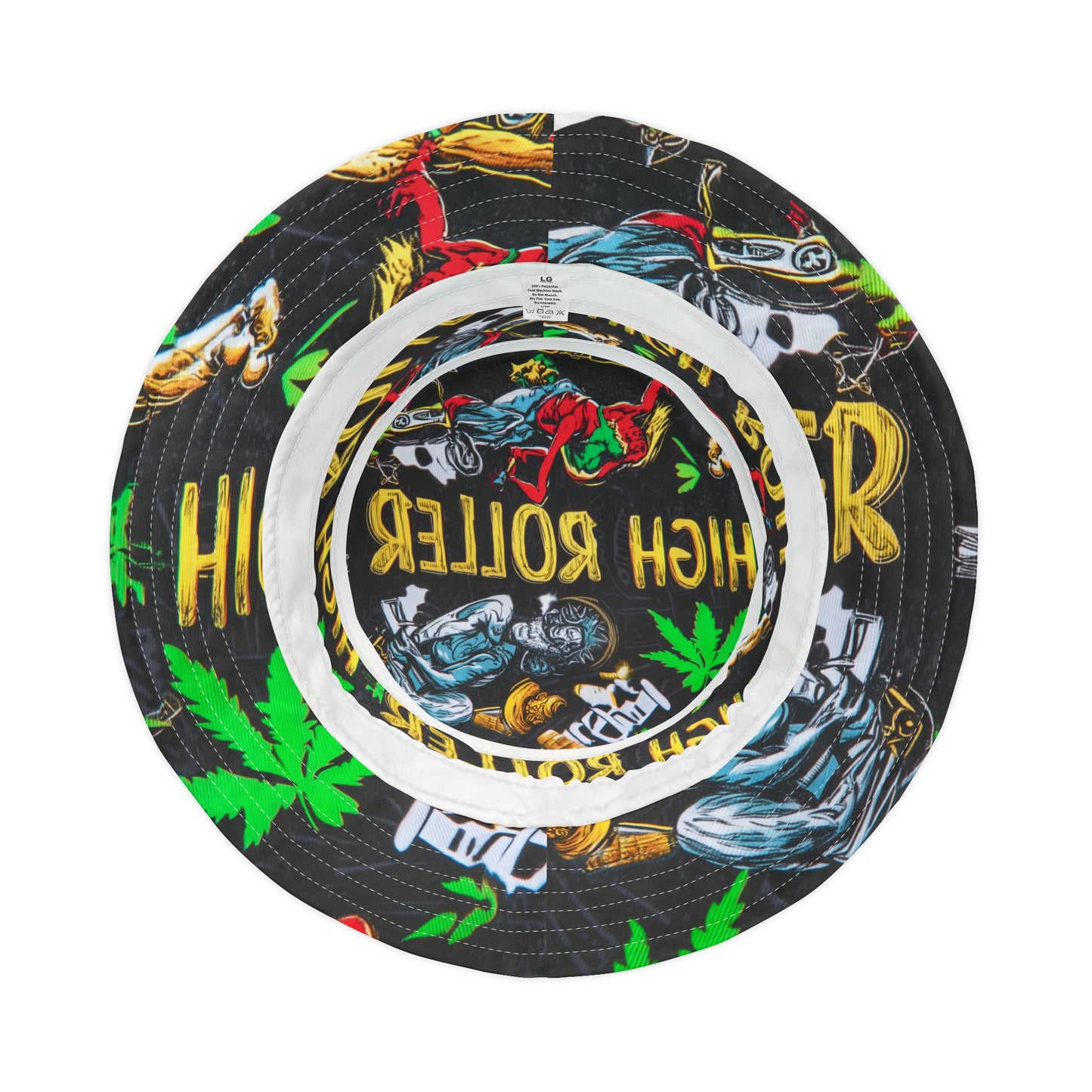 HIGH ROLLER Hip Hop Comic Bucket Hat
