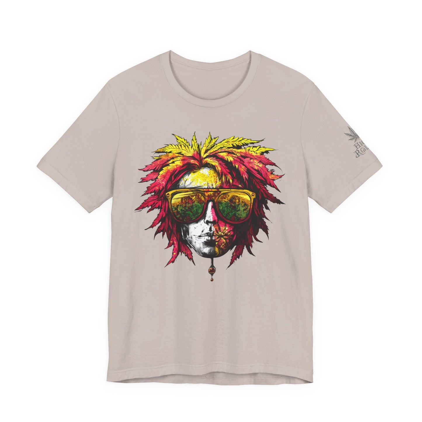 Rasta Cannabis Portrait Tee - Reggae Culture Art Design | High Roller