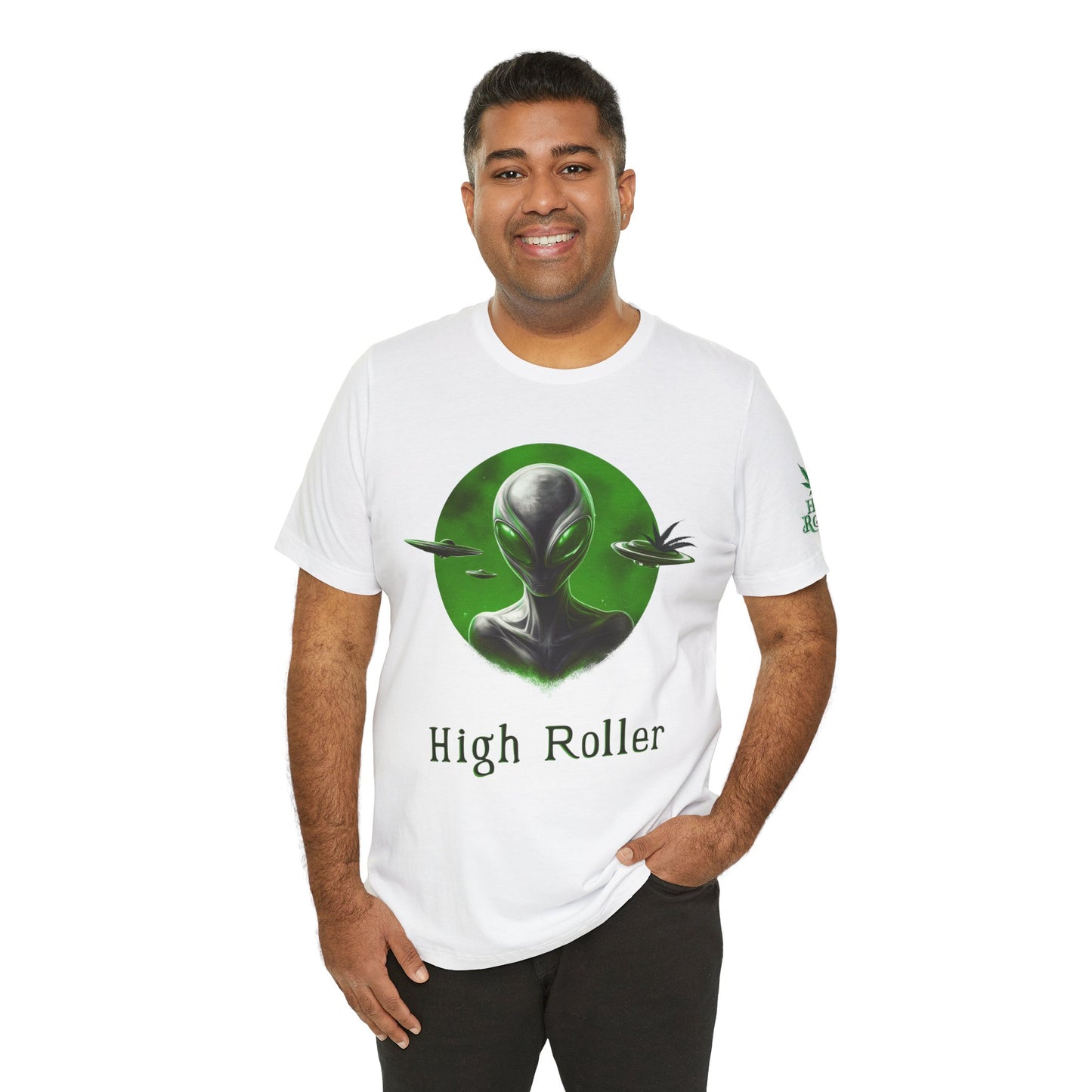 Alien Cannabis Tee - UFO Culture Art Design | High Roller