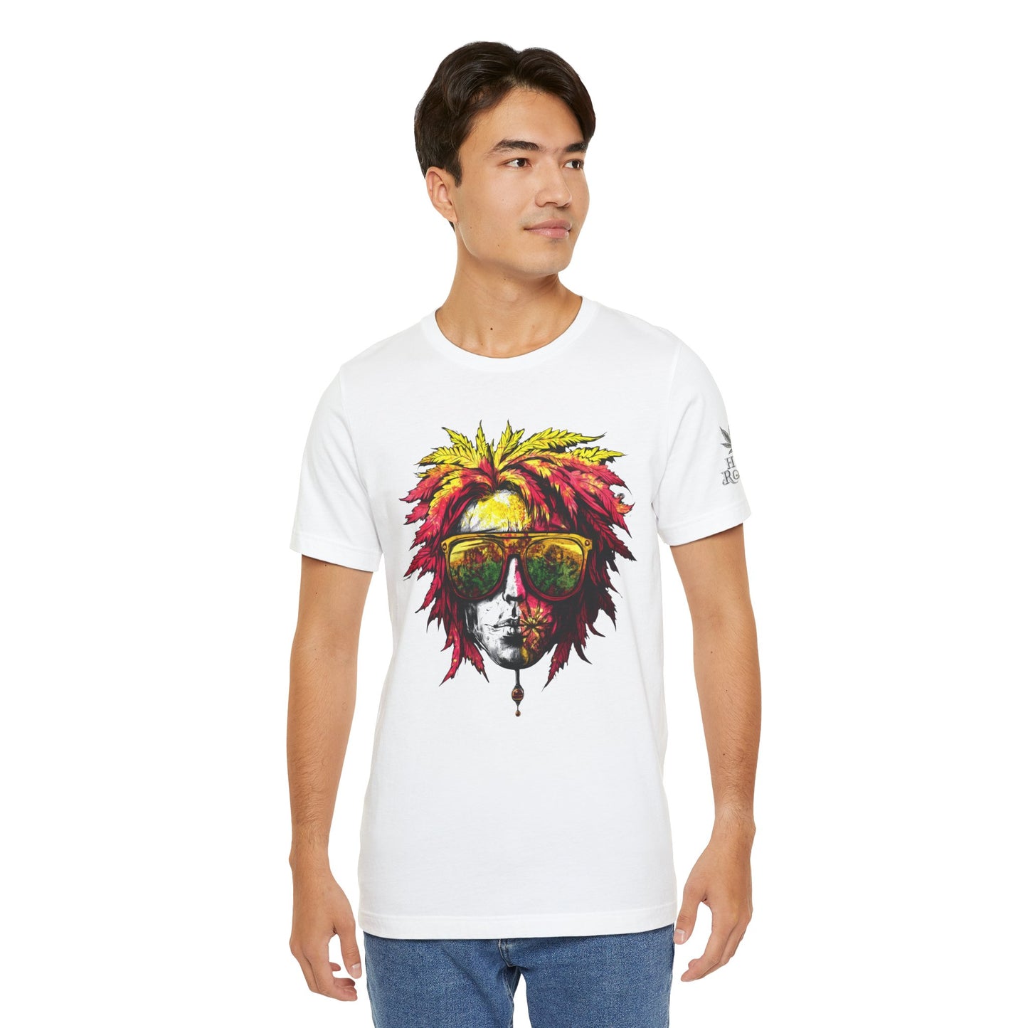 Rasta Cannabis Portrait Tee - Reggae Culture Art Design | High Roller