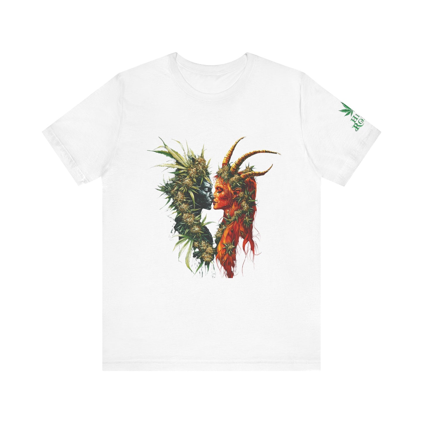 Cannabis Art Dual Face T-Shirt - Premium Unisex Cotton Tee