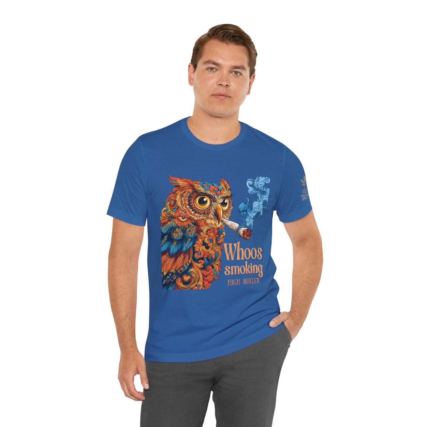 Whoos Smoking Owl Tee - Wise Cannabis Art Design | High Roller