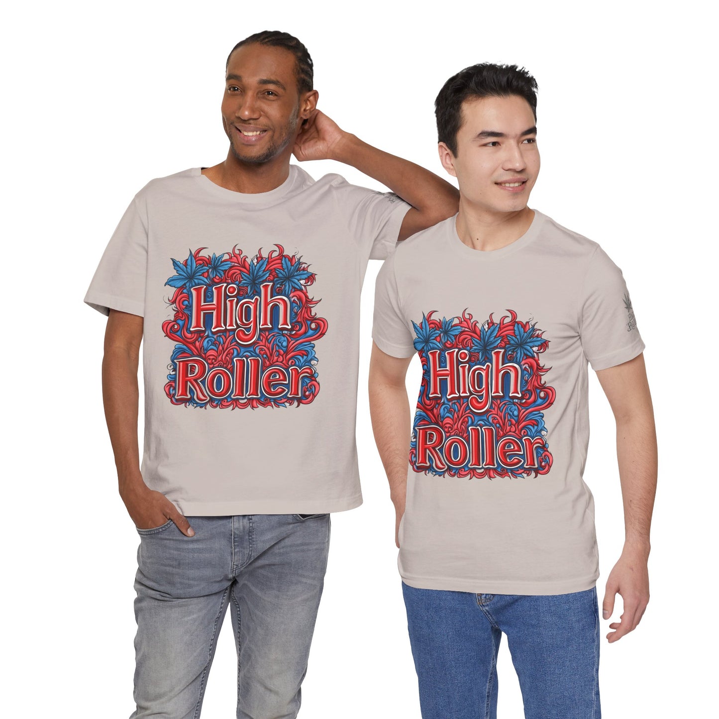 High Roller Ornate Logo Tee - Cannabis Typography Art Design | High Roller