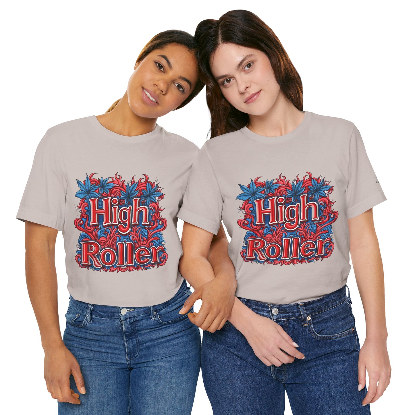 High Roller Ornate Logo Tee - Cannabis Typography Art Design | High Roller