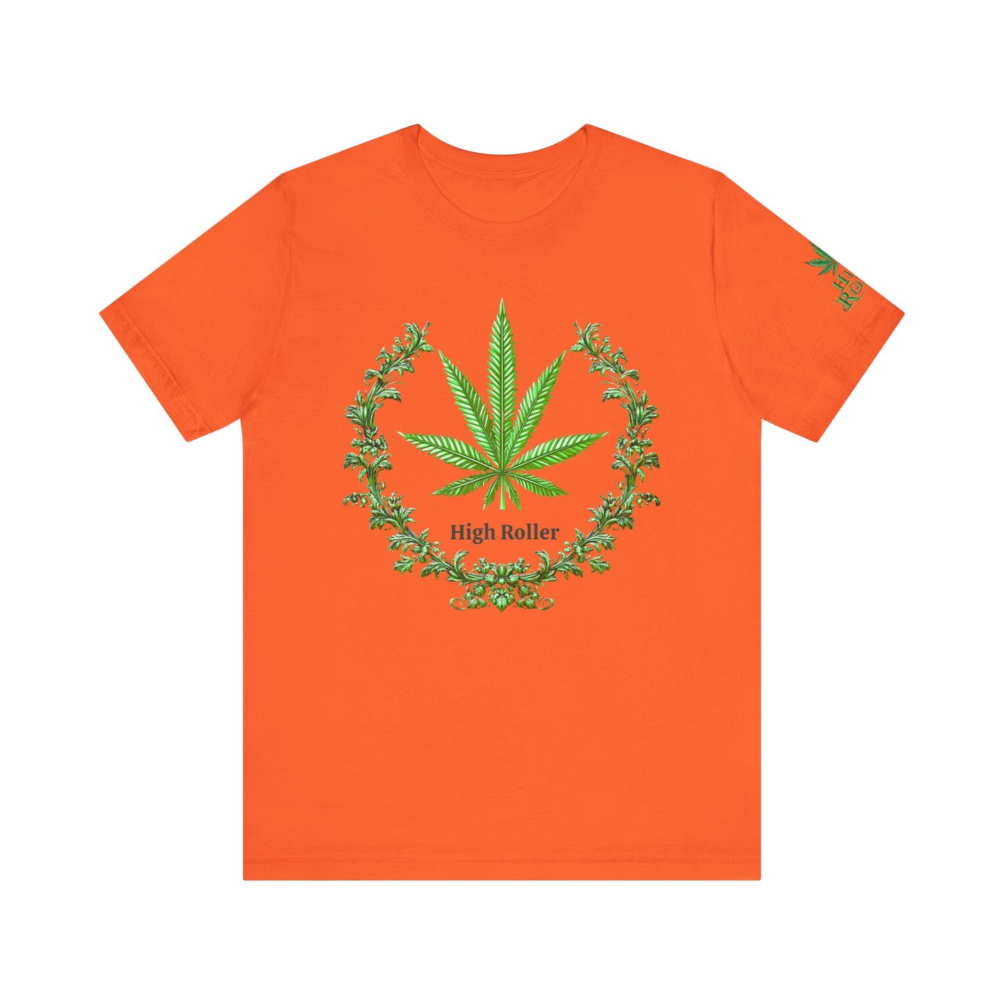 Cannabis Crest Wreath Tee - Botanical Elegance Art Design | High Roller