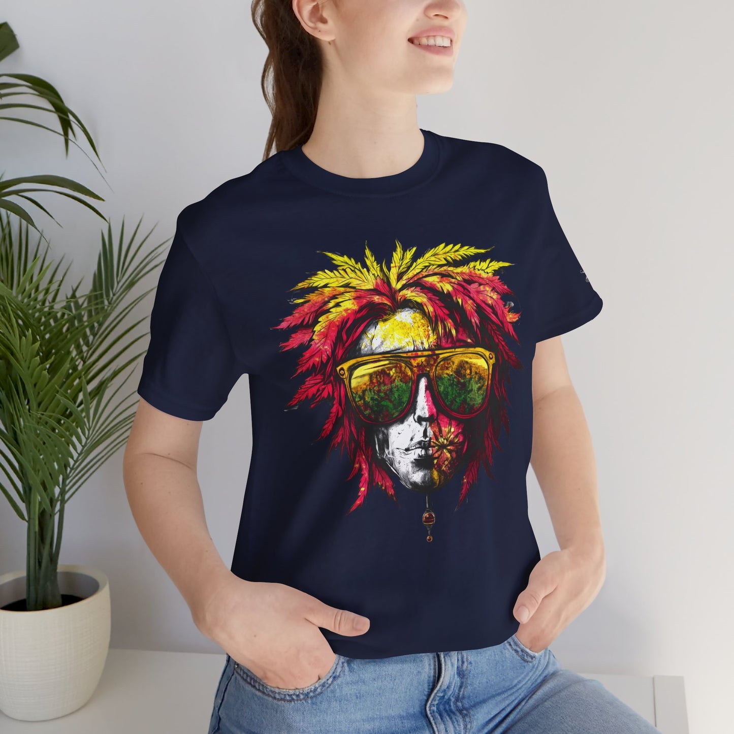 Rasta Cannabis Portrait Tee - Reggae Culture Art Design | High Roller