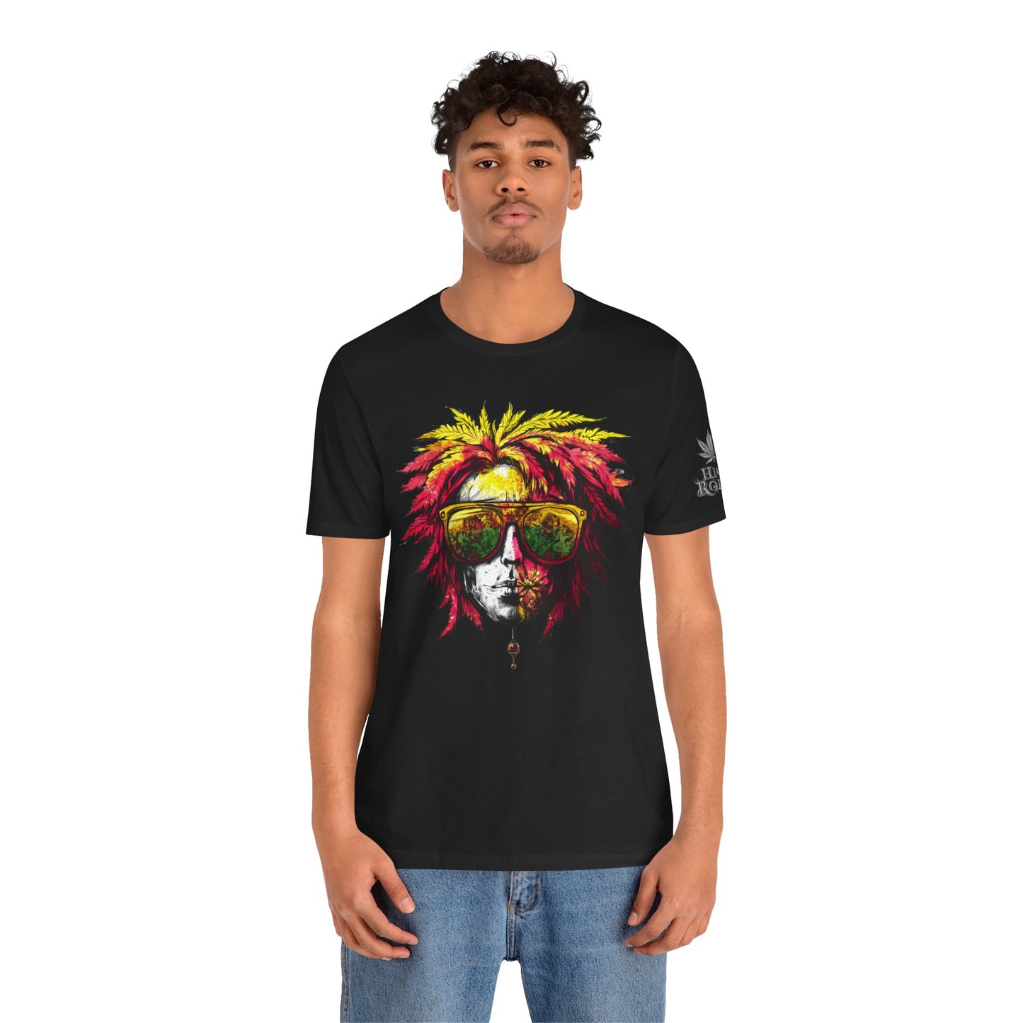 Rasta Cannabis Portrait Tee - Reggae Culture Art Design | High Roller