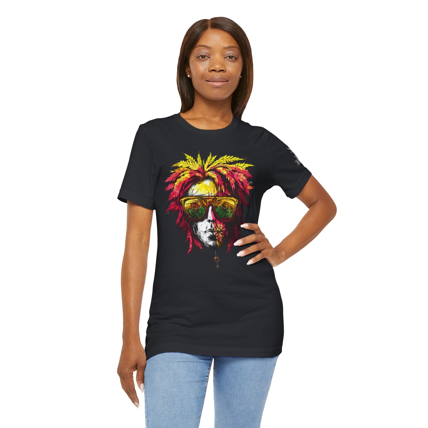 Rasta Cannabis Portrait Tee - Reggae Culture Art Design | High Roller