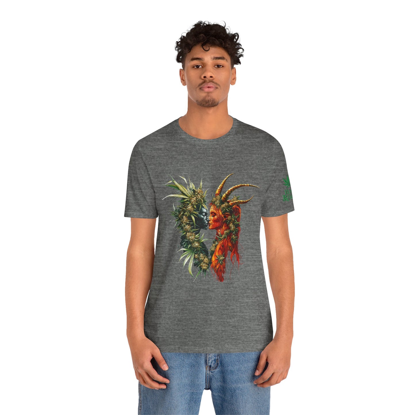 Cannabis Art Dual Face T-Shirt - Premium Unisex Cotton Tee