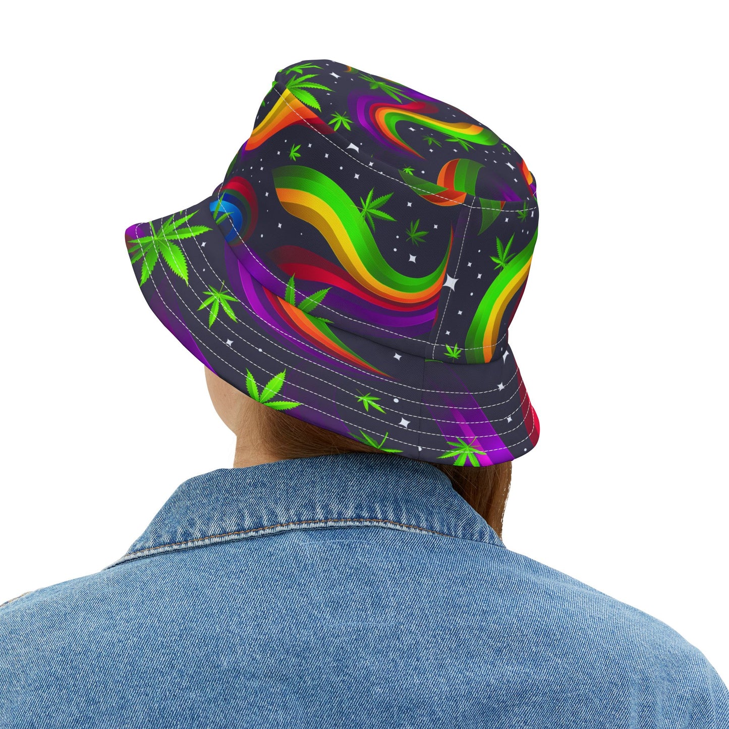 "HIGH ROLLER" Cosmic Rainbow Galaxy Bucket Hat