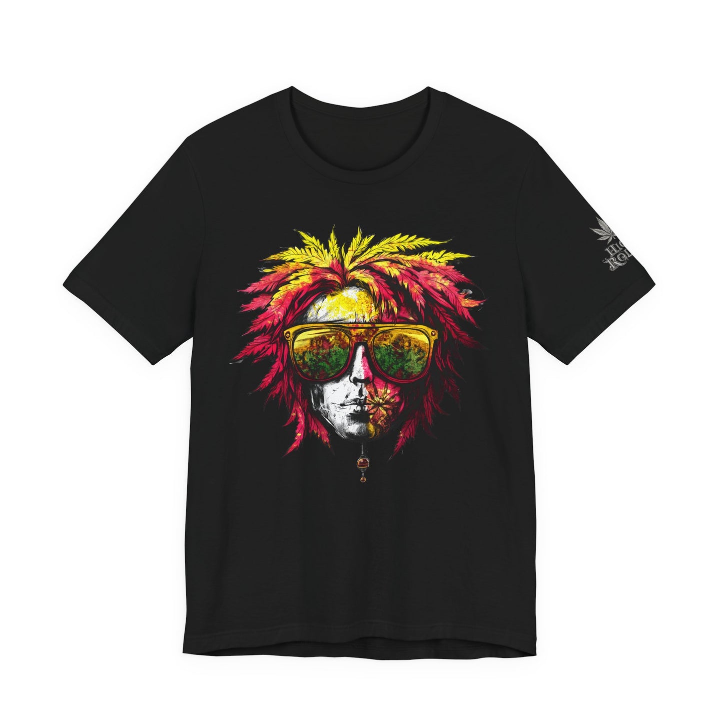 Rasta Cannabis Portrait Tee - Reggae Culture Art Design | High Roller
