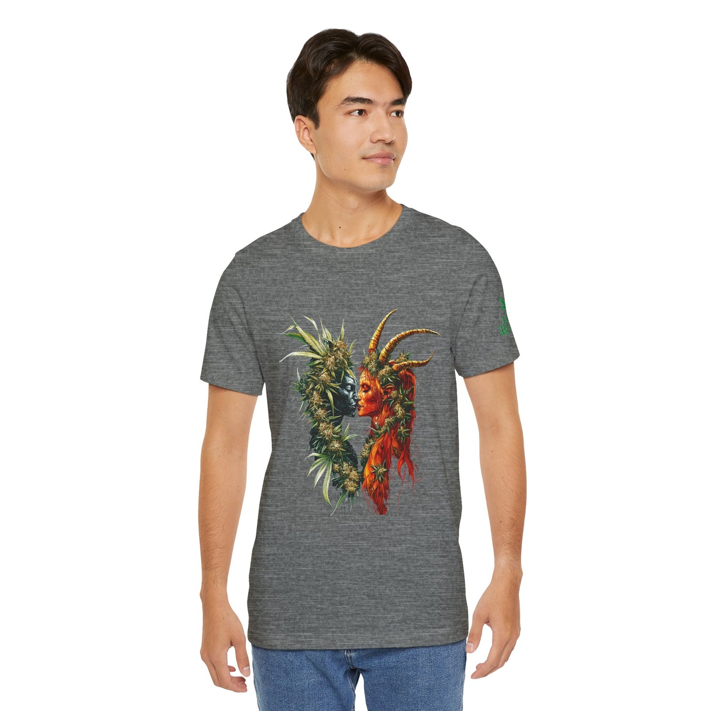 Cannabis Art Dual Face T-Shirt - Premium Unisex Cotton Tee