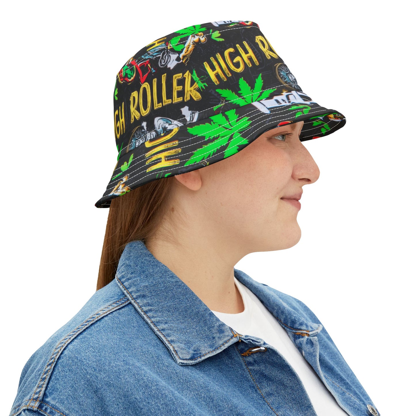 HIGH ROLLER Hip Hop Comic Bucket Hat
