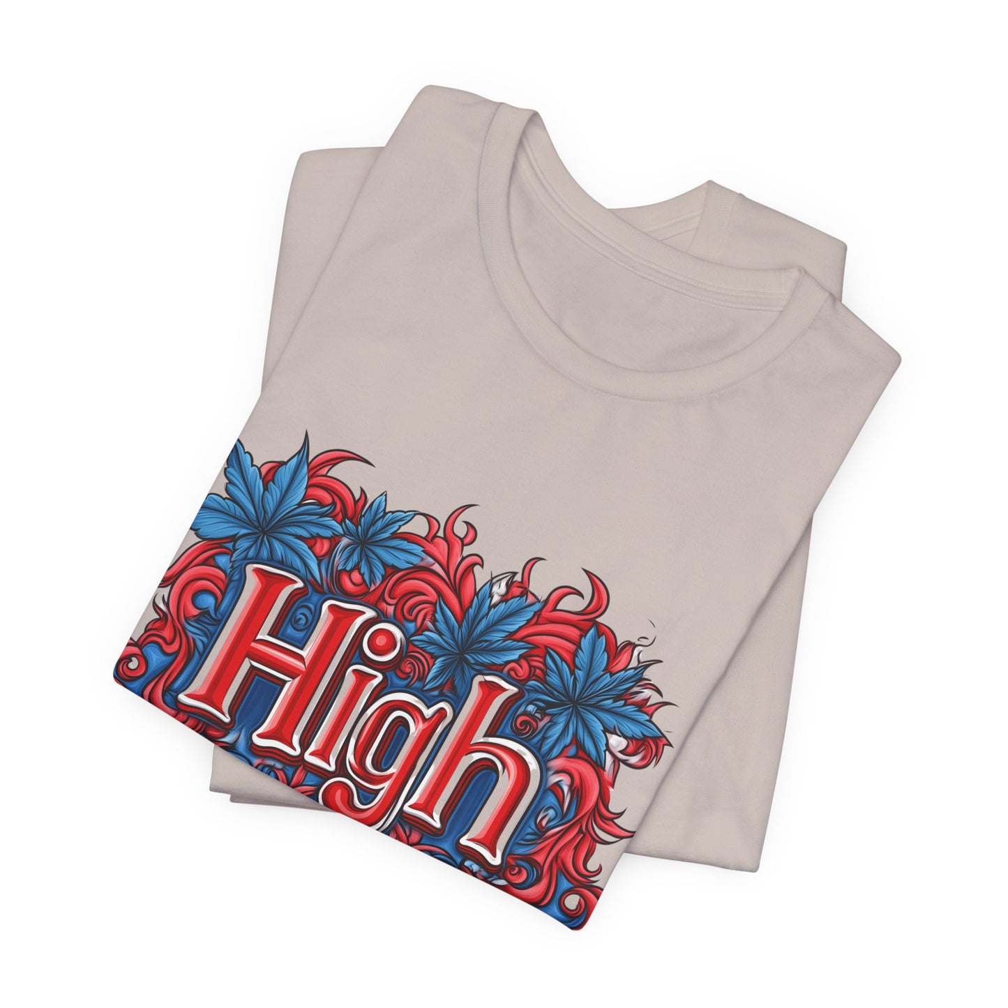 High Roller Ornate Logo Tee - Cannabis Typography Art Design | High Roller