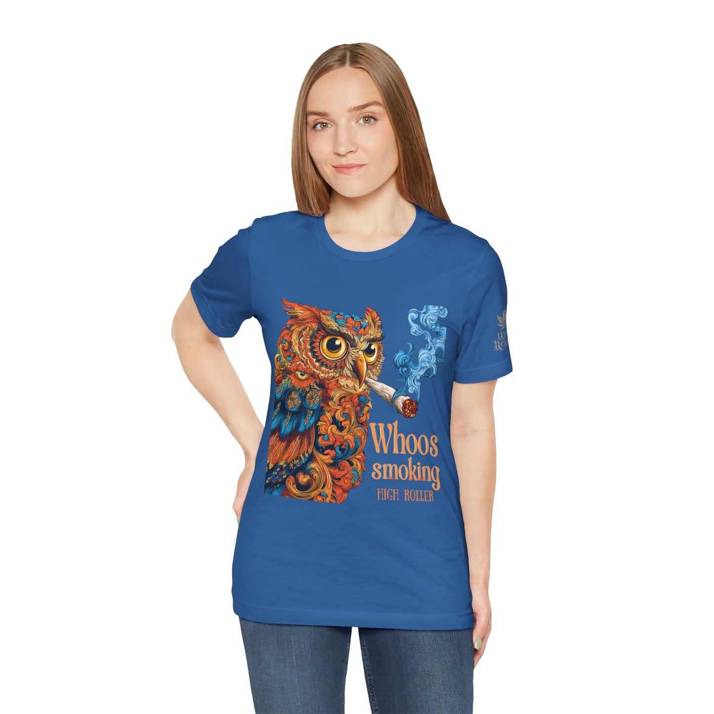 Whoos Smoking Owl Tee - Wise Cannabis Art Design | High Roller