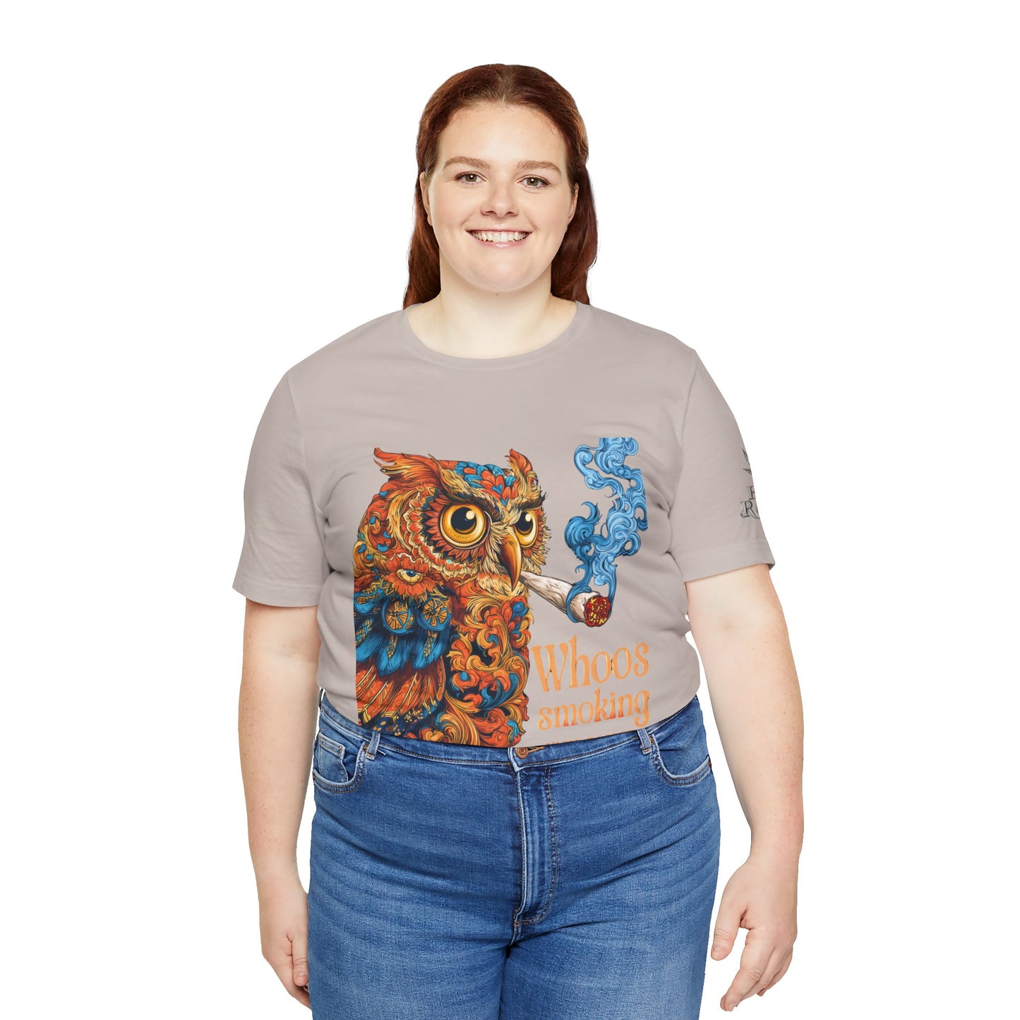 Whoos Smoking Owl Tee - Wise Cannabis Art Design | High Roller