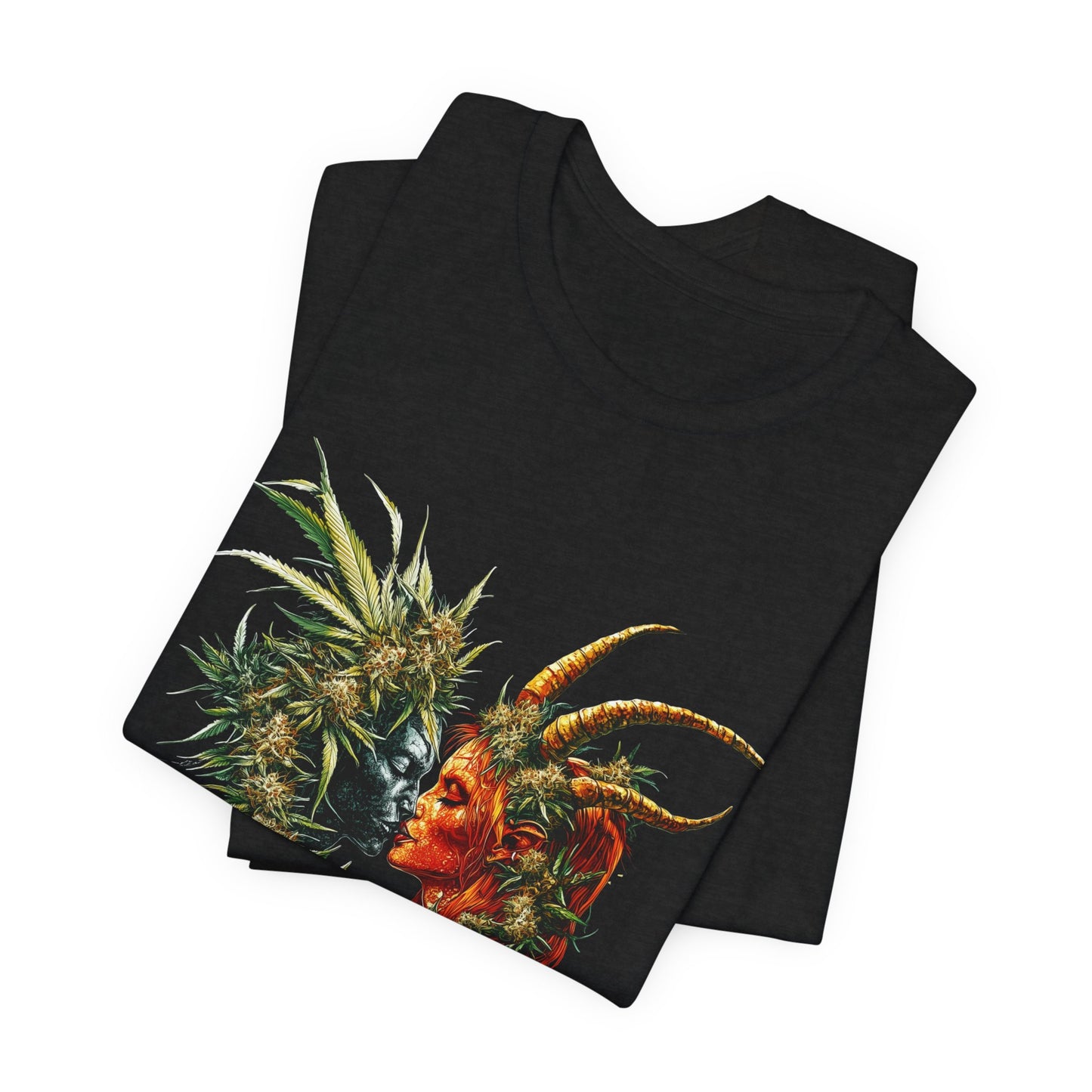 Cannabis Art Dual Face T-Shirt - Premium Unisex Cotton Tee